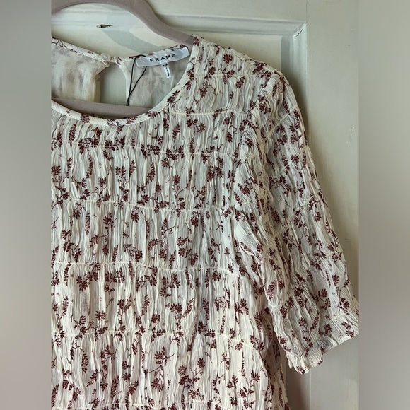 Frame Floral Pleated Blouse S - Picture 5 of 10
